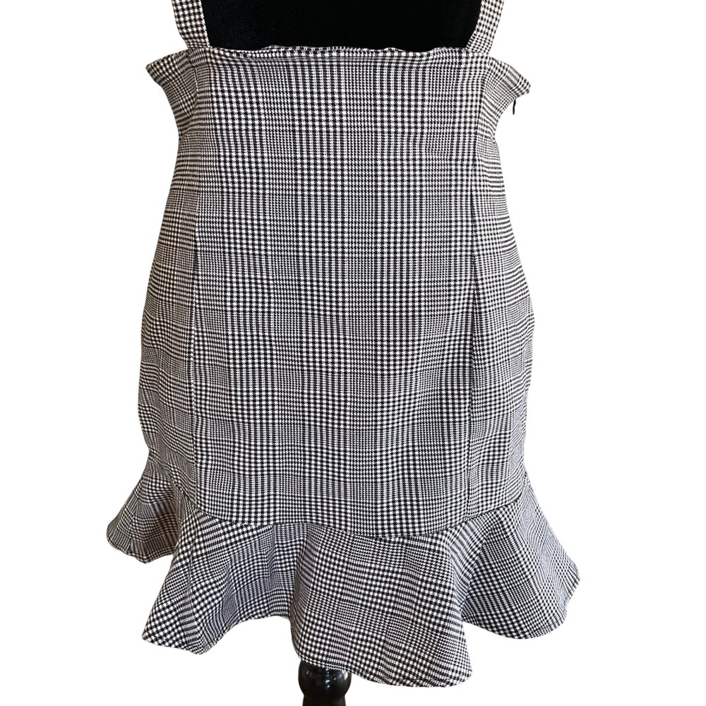 NWT Forever 21 Plaid Pinafore Suspender Skirt Ruffle Hem Overall Dark Academia M - Picture 2 of 10